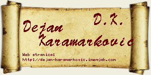 Dejan Karamarković vizit kartica